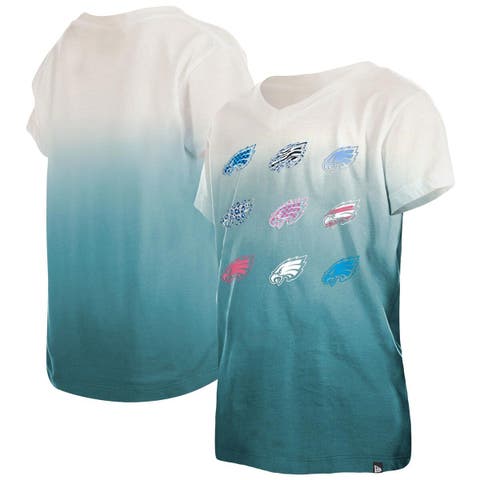 New Era Girl's Los Angeles Dodgers Pink Dipdye V-Neck T-Shirt