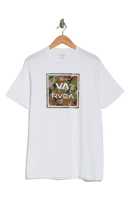 Rvca Logo Cotton Graphic T-shirt In White