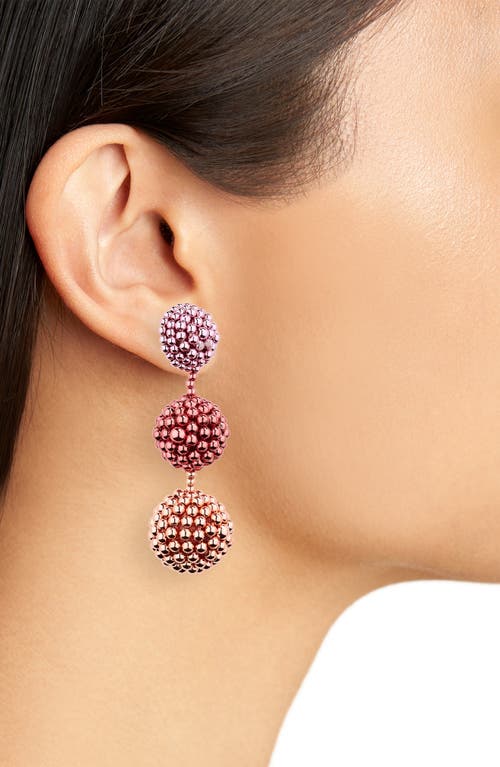 Shop Oscar De La Renta Beaded Chandelier Drop Earrings In Pink