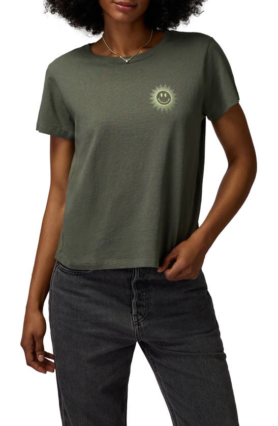 Shop Spiritual Gangster Lila Cotton Graphic T-shirt In Olive Green