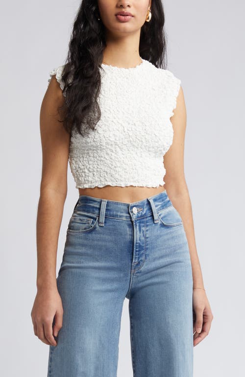 Open Edit Textured Top In White