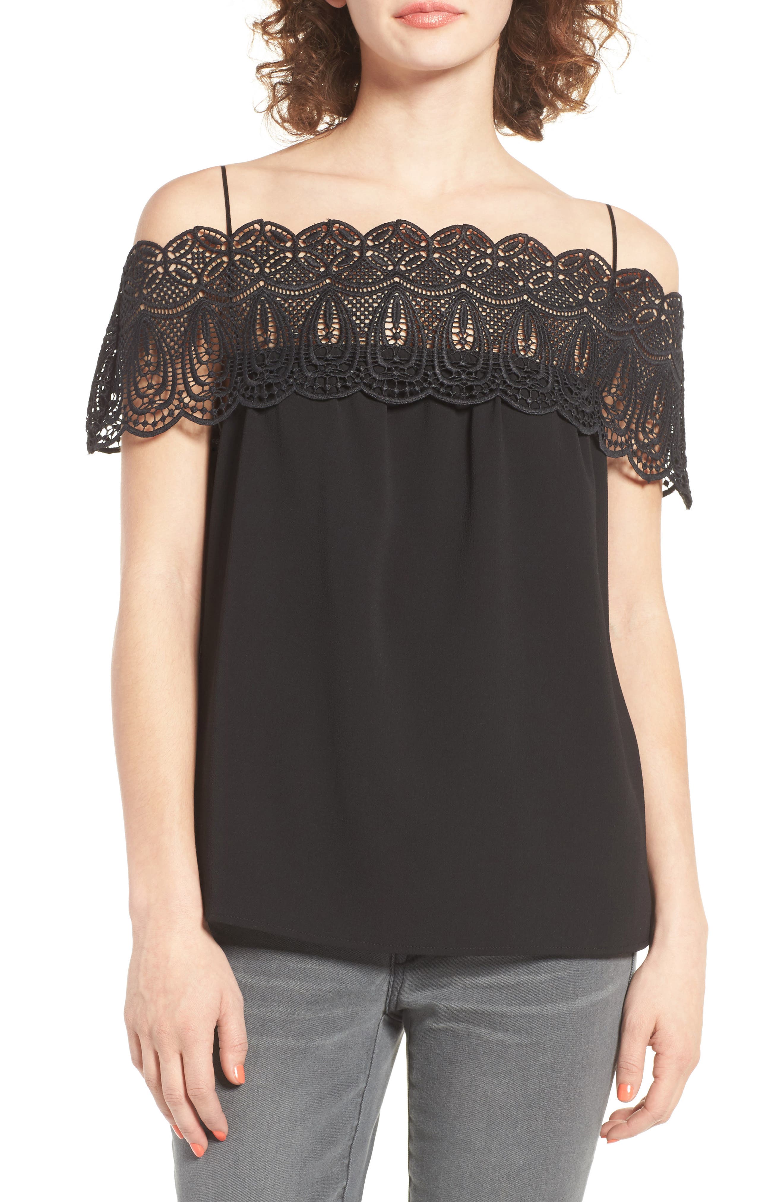 WAYF Lace Off the Shoulder Top Nordstrom