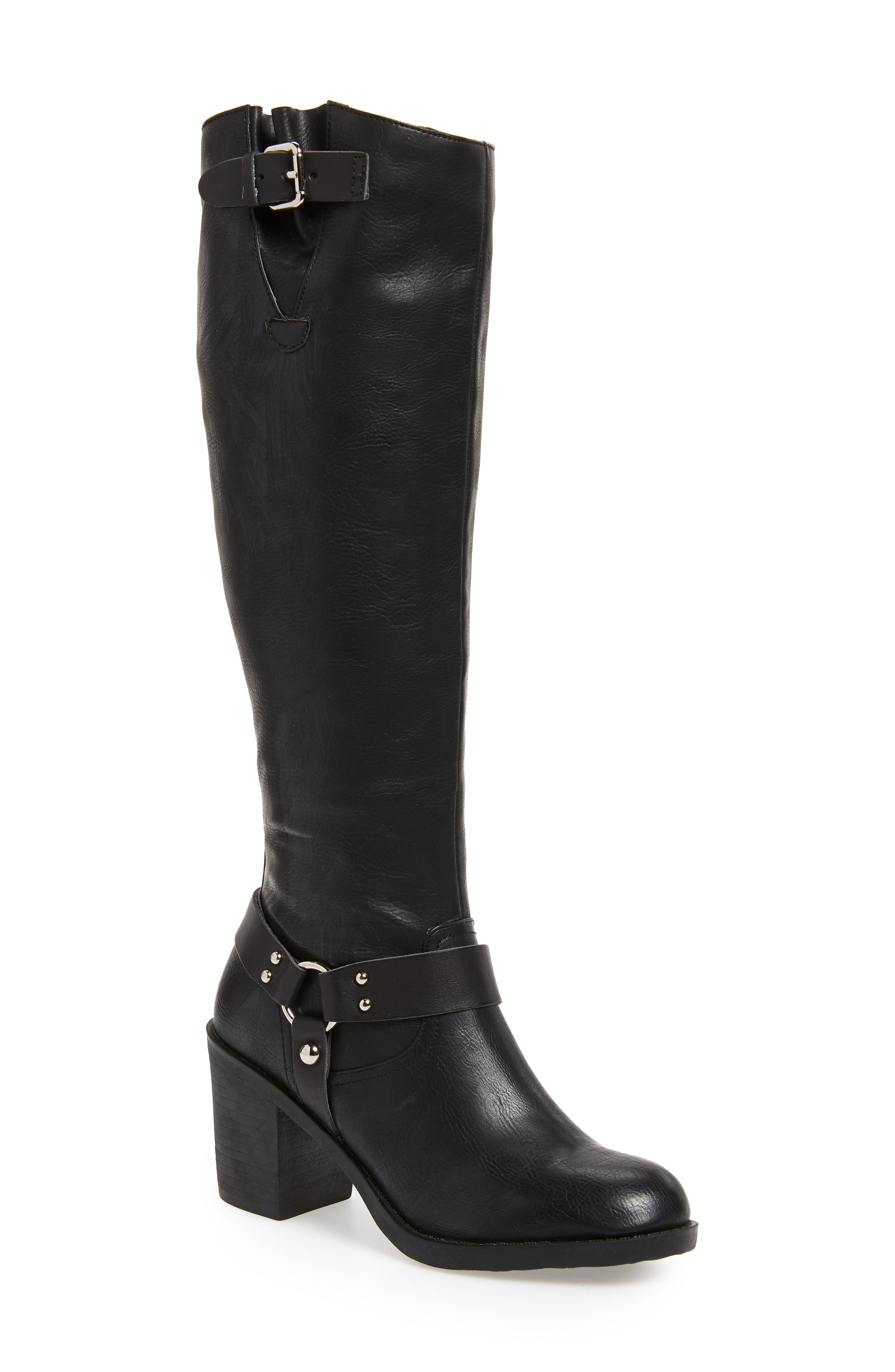 narrow calf knee high leather boots