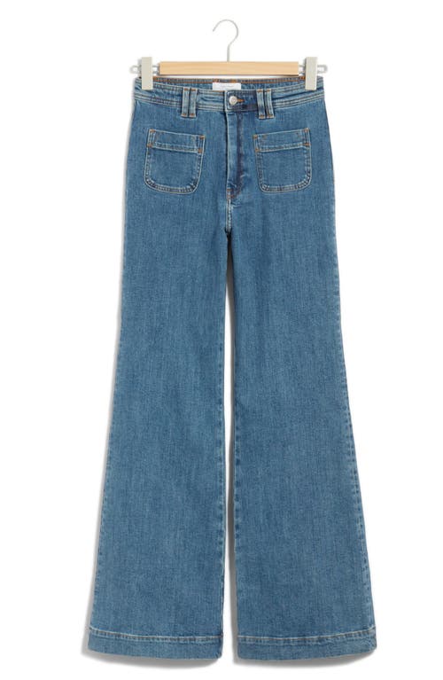 Shop & Other Stories High Waist Flare Jeans In Mid Blue