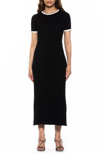 Alexia Admor Women's Keiko Rib Knit Midi Sheath Dress In Black