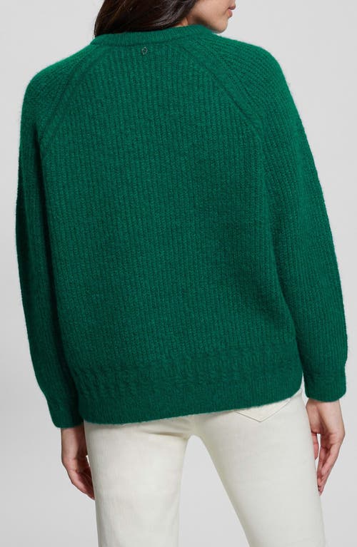 Shop Guess Margo Mixed Stitch Sweater In Adventurous Green