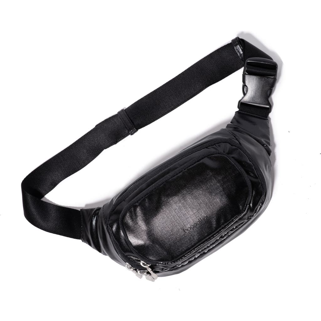 Baggallini On The Go Belt Bag Waist Pack In Black Gloss Ripstop