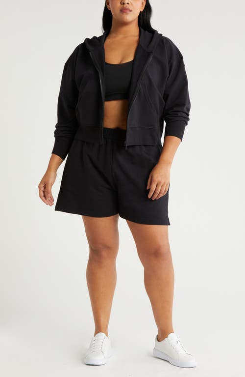 Shop Zella Swoop Terry Shorts In Black