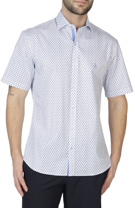 Geo Poplin Stretch Short Sleeve Shirt