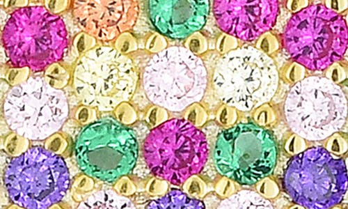 Sphera Milano 14k Gold Plated Cz Lock Pendant Necklace In Gold