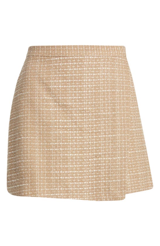 French Connection Effie Tweed Wrap Miniskort In 21-camel-classic Cream