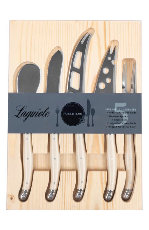 French Home Artisan 5-piece Assorted Laguiole Cheese Knives In Ivory