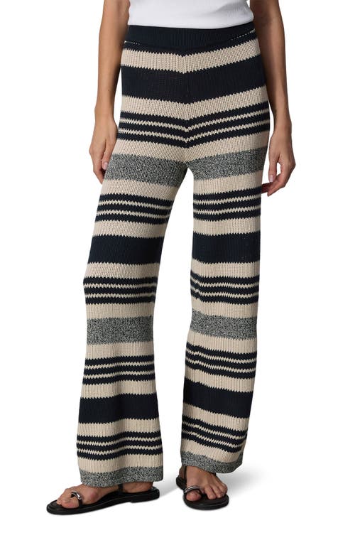 Rag & Bone Cyrus Stripe Knit Organic Cotton Wide Leg Pants In Salute