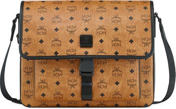 MCM Men's Klassik Small Leather Messenger Bag