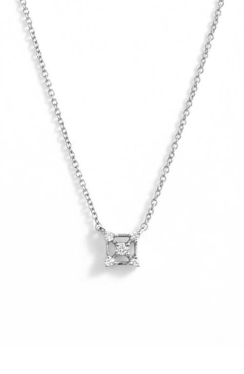 Dana Rebecca Designs Square Diamond Pendant Necklace in White Gold/Diamond at Nordstrom, Size 16 In