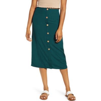 Billabong Swaying Leaves Midi Skirt, Blue