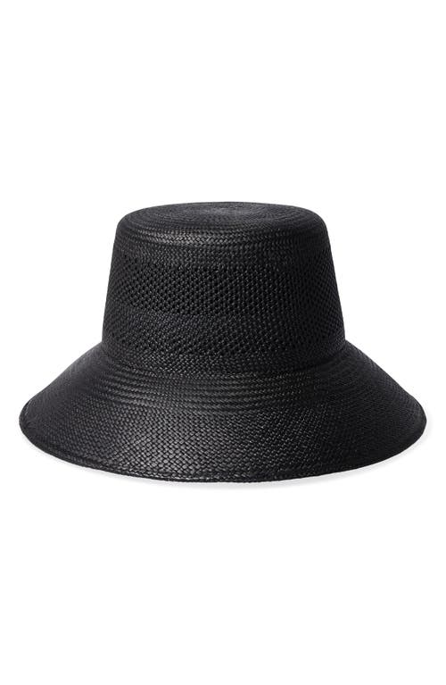 Brixton Lopez Straw Bucket Hat in Coronado Black