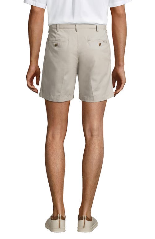Lands' End Comfort Waist 6" No Iron Chino Shorts In Light Stone