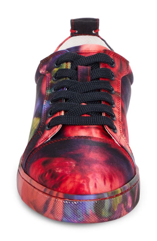 Shop Christian Louboutin Fun Louise Junior Silk Low Top Sneaker In Red Multi