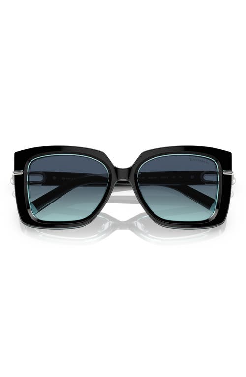 Shop Tiffany & Co . 53mm Gradient Butterfly Sunglasses In Crystal