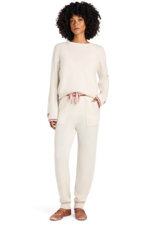 Shop Splendid Elizabeth Cotton Blend Knit Joggers In Snow Heather/holly