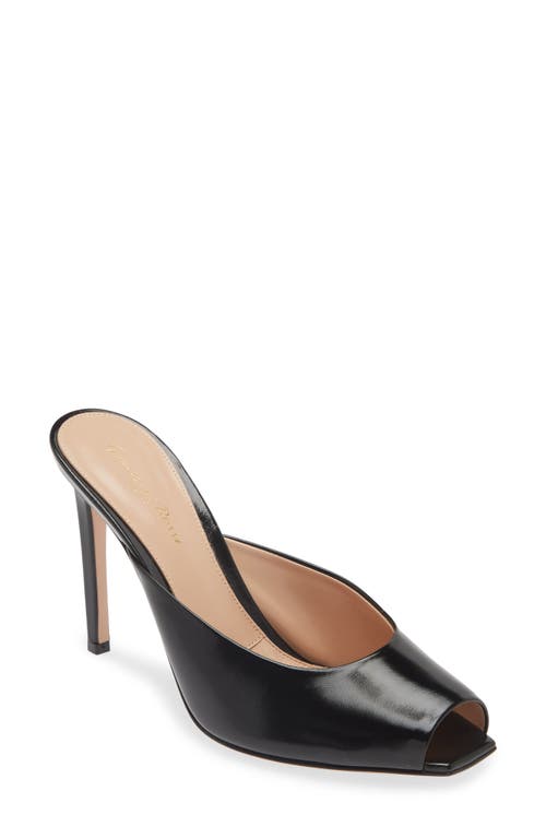 Shop Gianvito Rossi Peep Toe Slide Sandal In Black