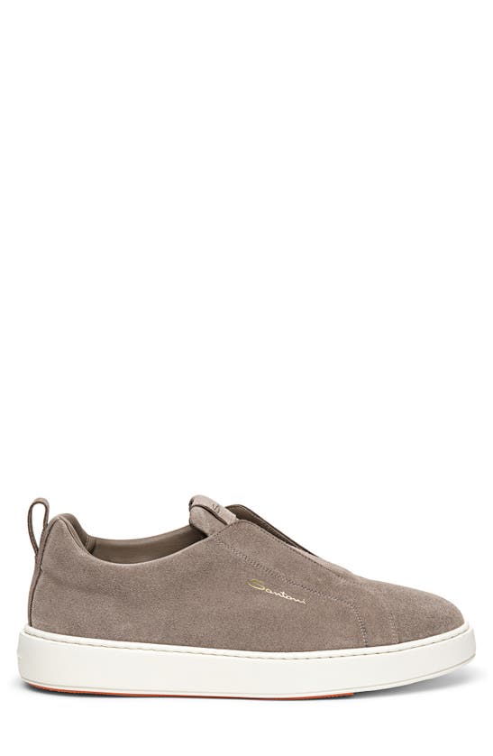 Shop Santoni Victor Slip-on Sneaker In Beige