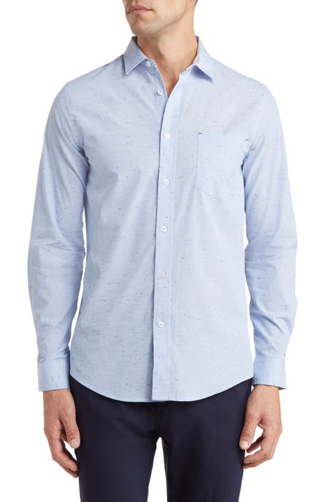 Cotton Neppy Button-Up Shirt
