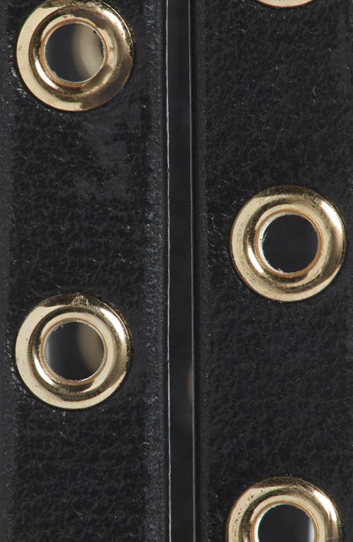 Alaïa Mini Grommet Skinny Leather Wrap Belt In Noir