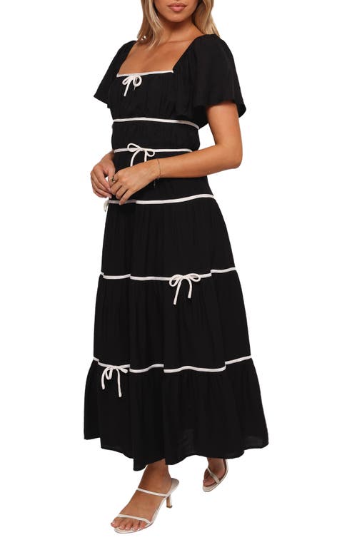 Petal And Pup Petal & Pup Harvey Bow Tiered Maxi Dress In Black