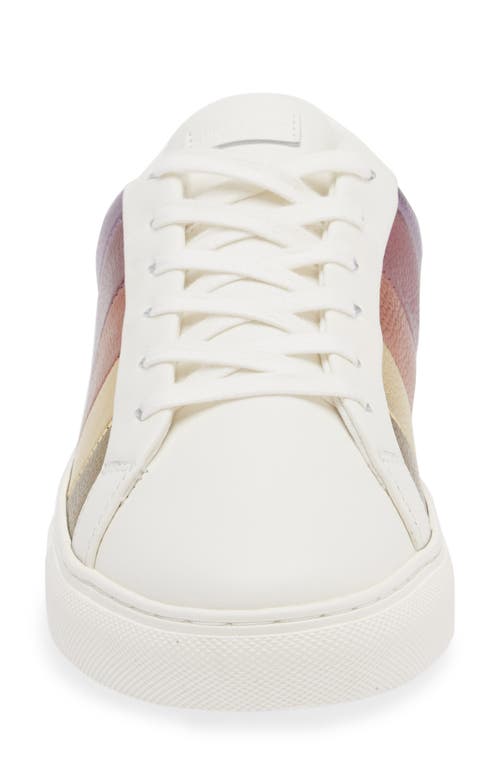 Kurt Geiger Lane Metallic-stripe Leather Trainers In White Multi