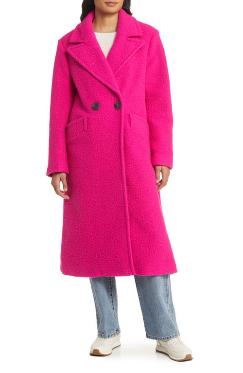 Longline Coat in Bright Pink