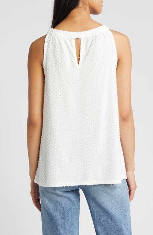 Loveappella Clip Dot Halter Tank Top In Ivory