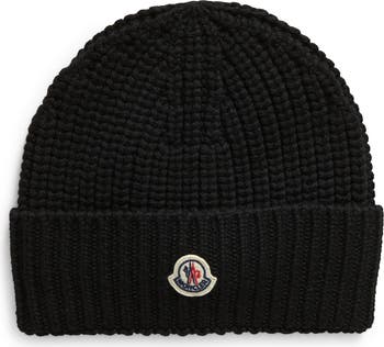 Moncler Logo Patch Virgin Wool Beanie Nordstrom