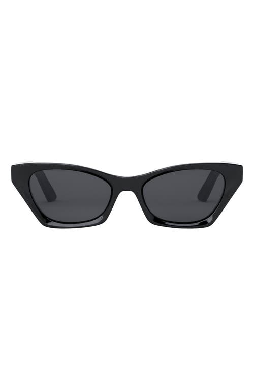 'DiorMidnight B1I 53mm Butterfly Sunglasses in Shiny Black /Smoke at Nordstrom