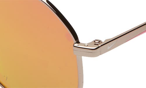 Shop Nike Ascendant 57mm Mirrored Aviator Sunglasses In Rose Gold/pink/crimson Mirr