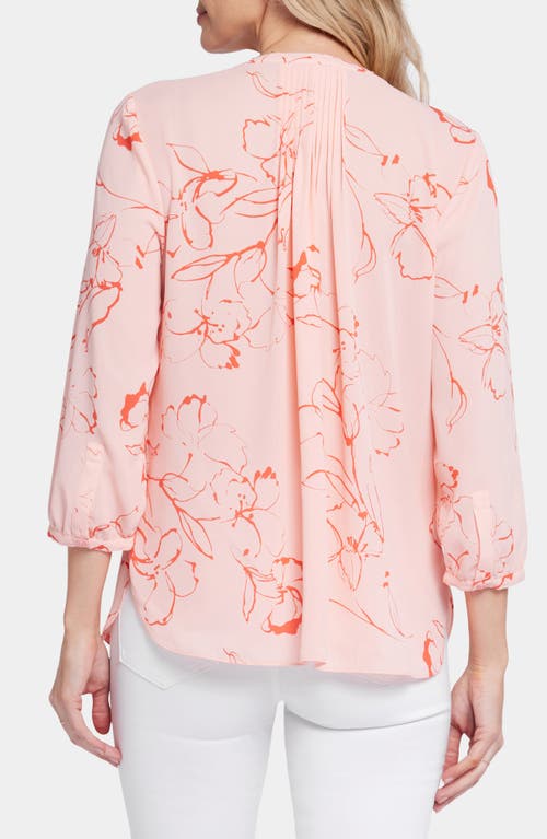 Nydj Womens Chiffon Pleated Button-down Top In Gianna Garden