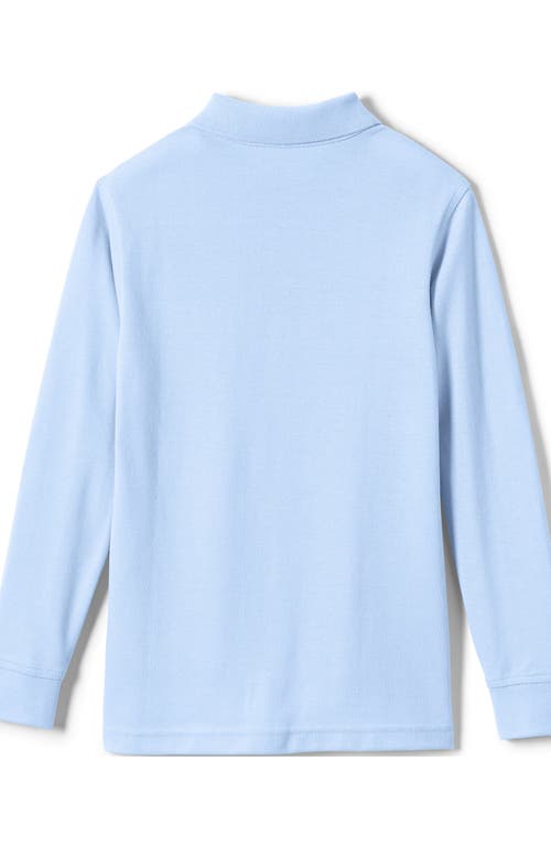 Lands' End School Uniform Kids Long Sleeve Mesh Polo Shirt In Blue