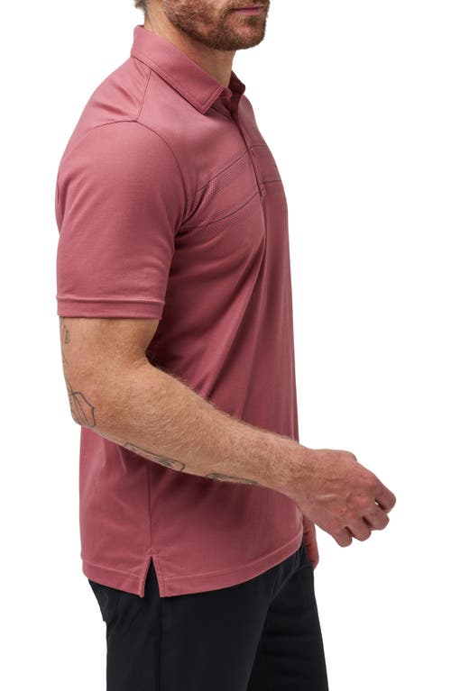 Shop Travismathew On Schedule Stripe Piqué Polo In Roan Rouge