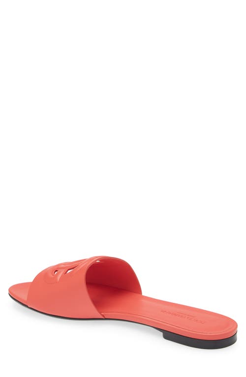 Dolce & Gabbana Dolce&gabbana Bianca Interlock Slide Sandal In Corallo