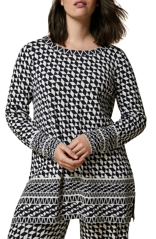 Marina Rinaldi Geo Jacquard Sweater Ultramarine at Nordstrom,