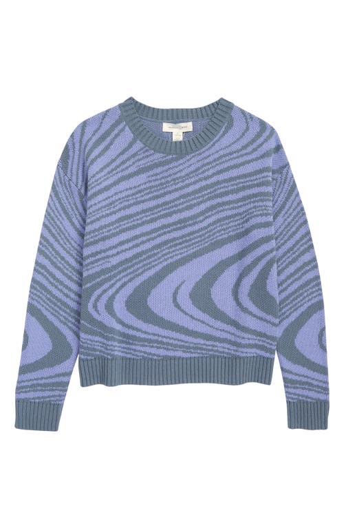 Treasure & Bond Kids' Pattern Pop Organic Cotton Blend Sweater in Purple Secret Swirl