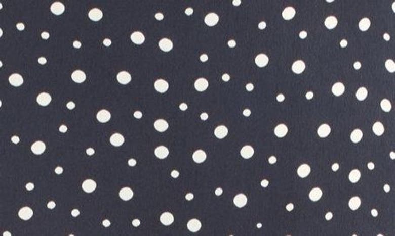 Vince Polka Dot Draped Charmeuse Skirt In Deep Marine