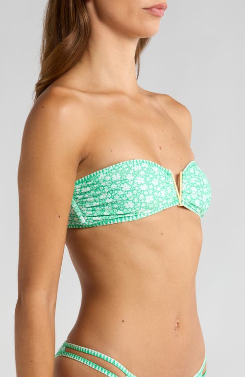 Shop Kulani Kinis Strapless V-wire Bandeau Bikini Top In Tequila Spritz