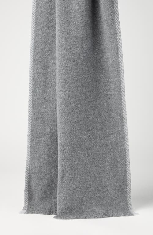 Shop Brunello Cucinelli Cashmere Diagonal Scarf In Grey