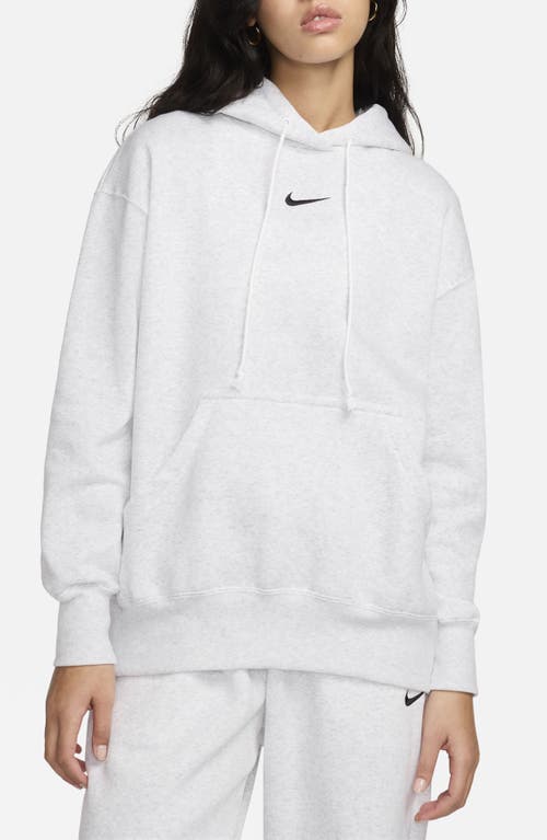 Shop Nike Sportswear Phoenix Oversize Fleece Hoodie In Birch Heather/black