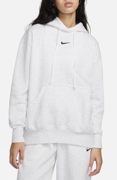 Nike Women's Sportswear Phoenix Fleece Oversized Pullover Hoodie In Birch Heather/black