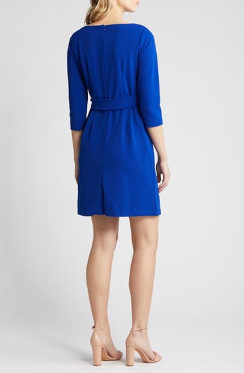 Tahari ASL Side Tie Long Sleeve Dress