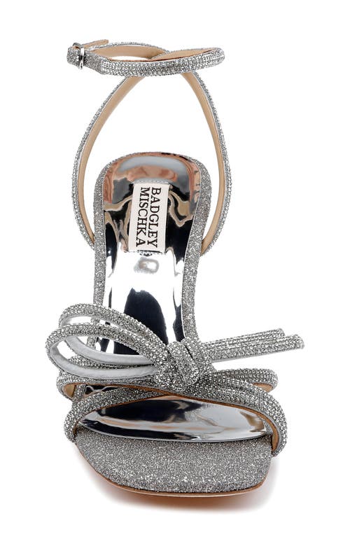 Shop Badgley Mischka Collection Effie Ankle Strap Sandal In Silver Antique