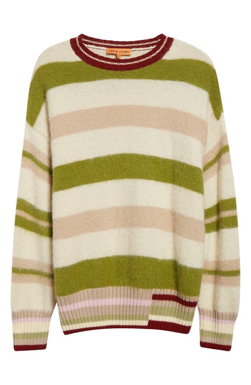 Stine Goya Stripe Crew Neck Sweater in Alpaca Stripe 